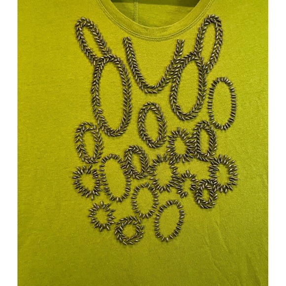 New York & Company Tops - NEW YORK & Company Army Green Pullover Tee, Beaitful‎ Beading In Front, XS
